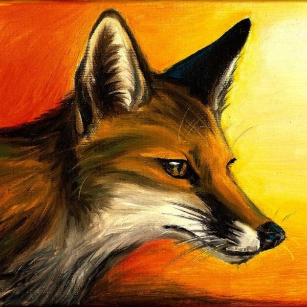 Лисичка гуашью