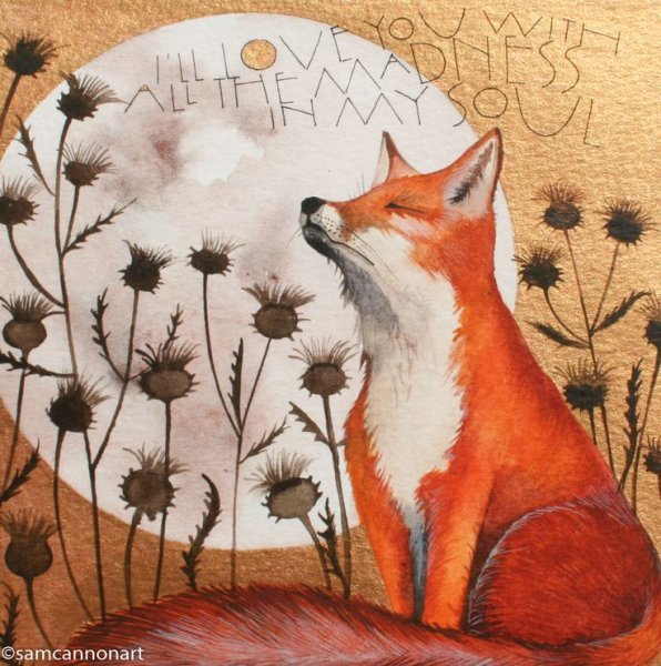 Гуашь с лисами