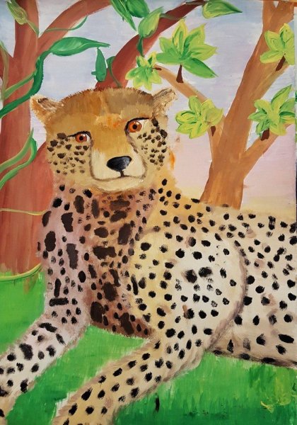 Леопард гуашью