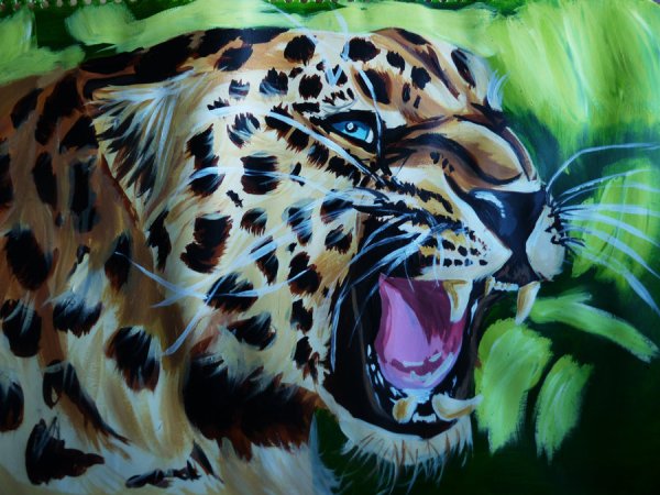 Леопард акрилом