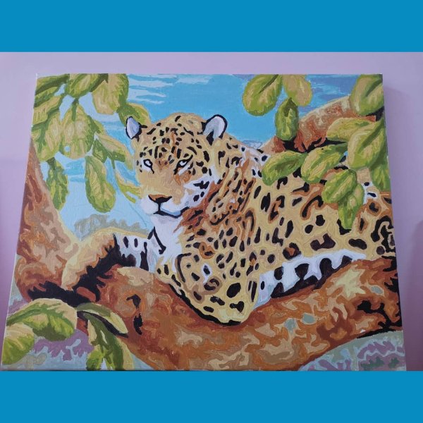 Леопард гуашью