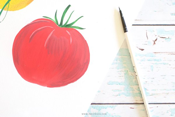 Томат рисунок гуашью