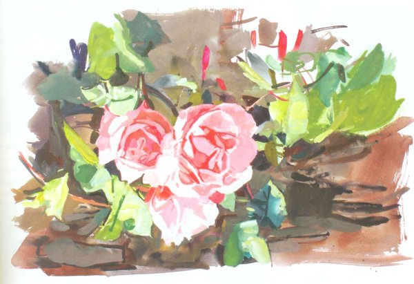 Гуашь акварель техника смешанная техника