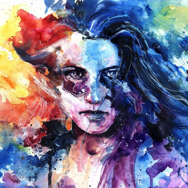 Аквпортрет в стиле акварель