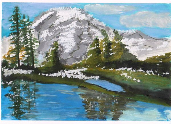 Достопримечательности Байкал рисунки красками