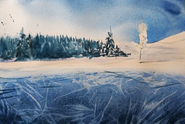 Озеро Байкал живопись