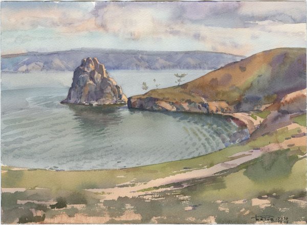 Рисунок Байкала детский красками