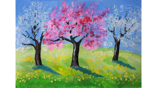 Рисование цветут сады