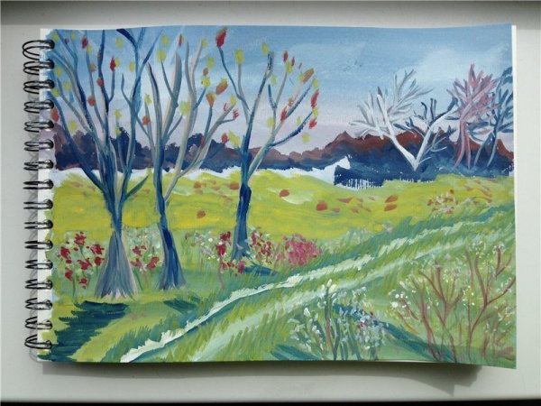 Весенний пейзаж детский