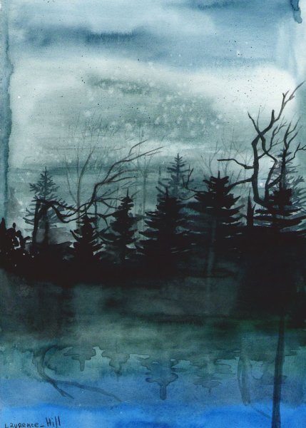 Пейзажи мистические акварелью