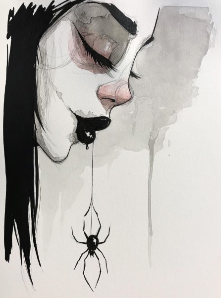 Рисунки красками легкие мрачные