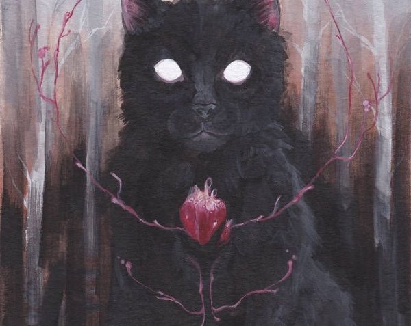 Темный лес акварелью