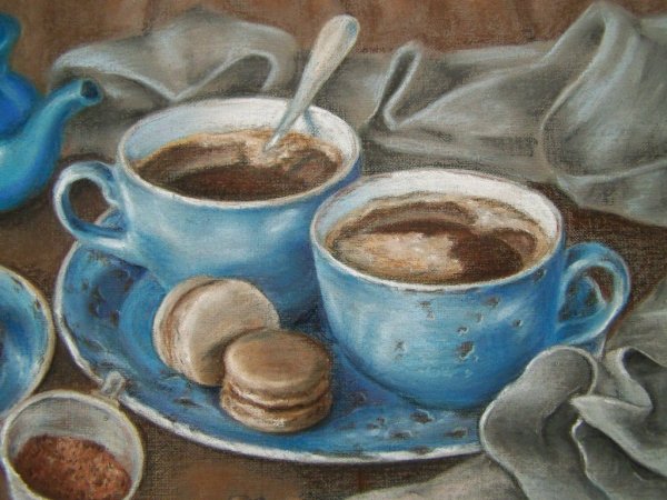 Чашка кофе акварель