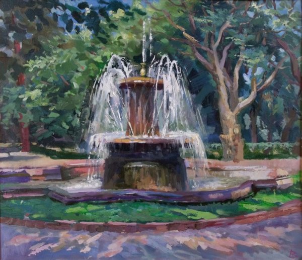 Фонтан в парке Панфилова Бишкек