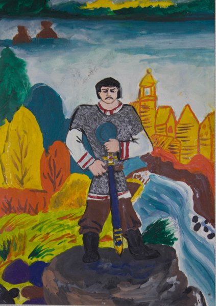 Богатырь гуашью