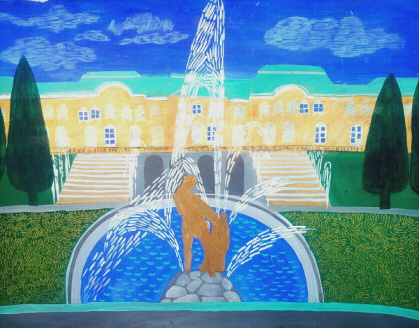 Фонтан гуашью