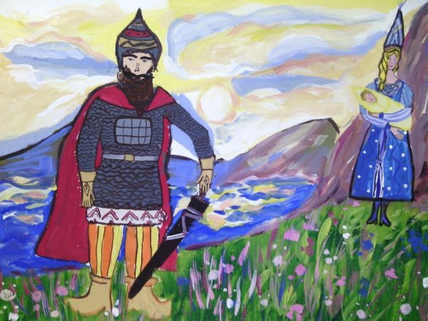 Рисование русский богатырь