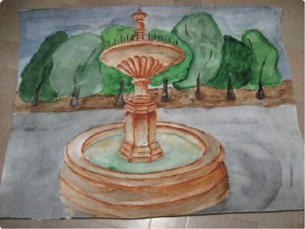 Фонтан рисунок