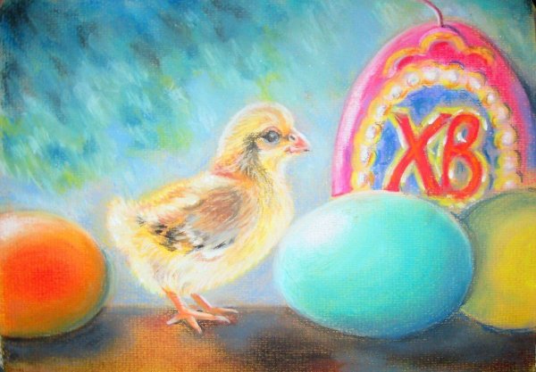 Пасха гуашью