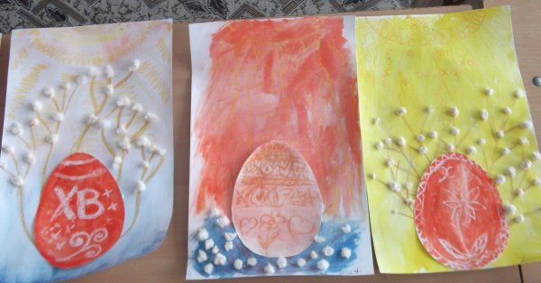 Пасха в нетрадиционной технике рисования для детей