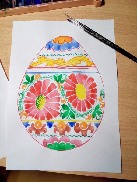 Рисование с детьми пасхальное яйцо