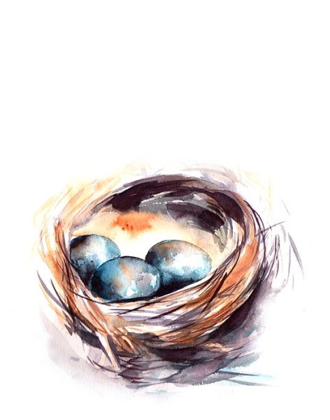 Яйцо акварелью