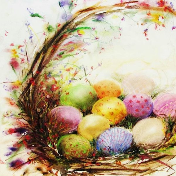 Пасхальная акварель