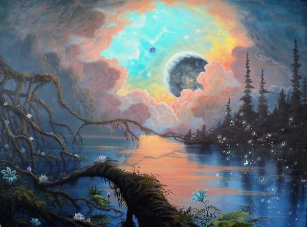 Дракон акварель