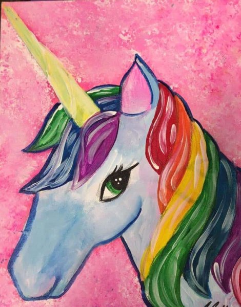 Единорог акрилом