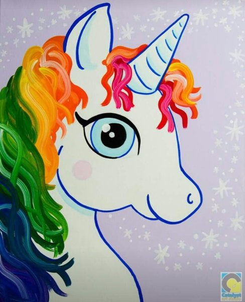 Единорог гуашью