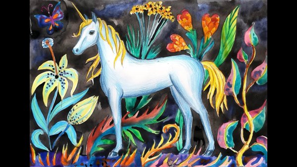 Правополушарное рисование Единорог