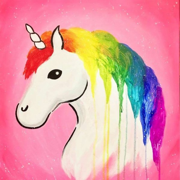Единорог гуашью