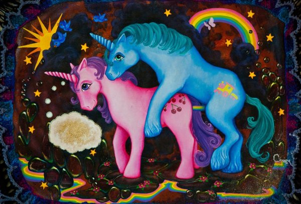 Единорог гуашью для детей