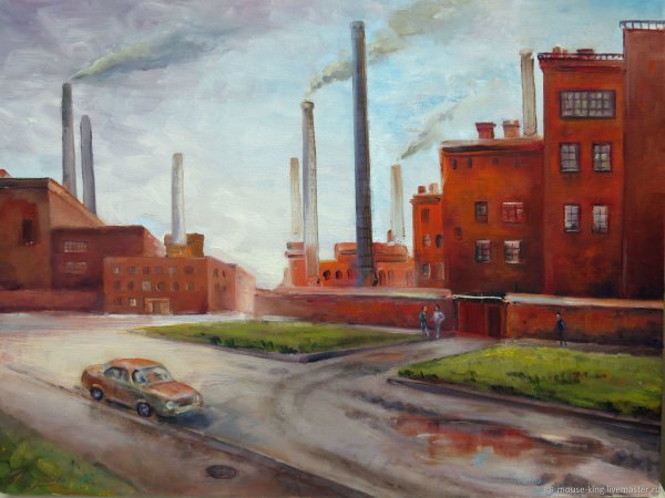 Индустриальный пейзаж Валерий Бендер «утро»