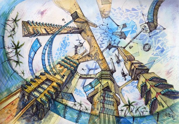 Композиция город будущего