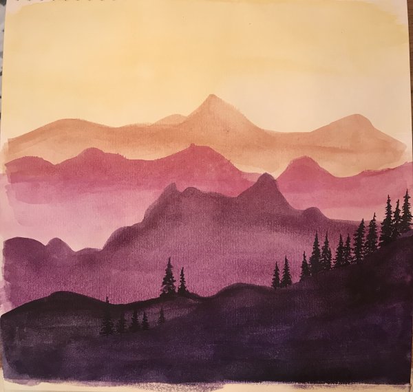 Картина сиреневые горы