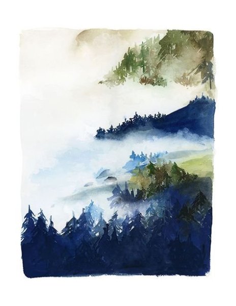Горы акварелью