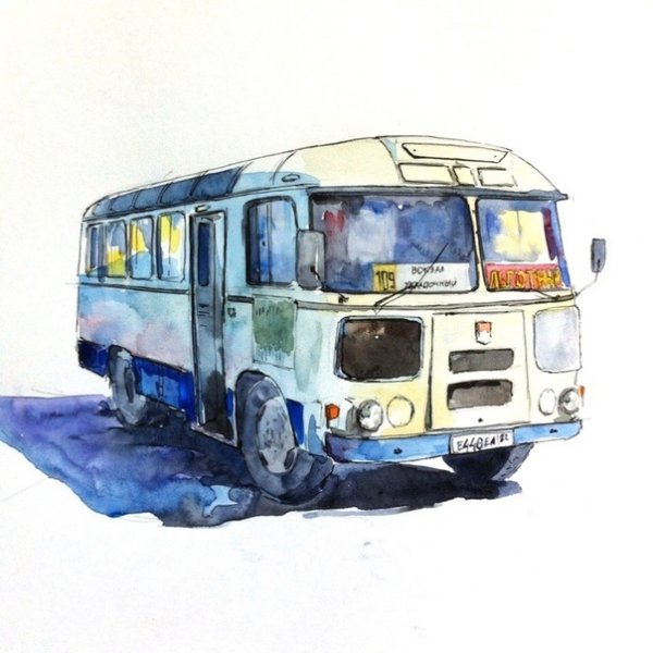 Автобус ПАЗ 672 рисунок