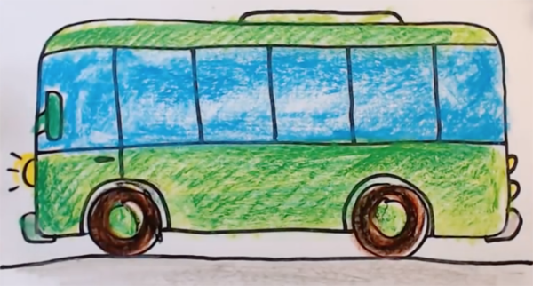 Рисование автобус в старшей группе