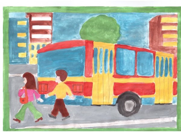 Рисование в старшей группе на тему автобус