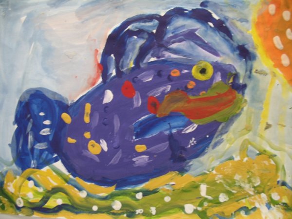 Кит гуашью для детей