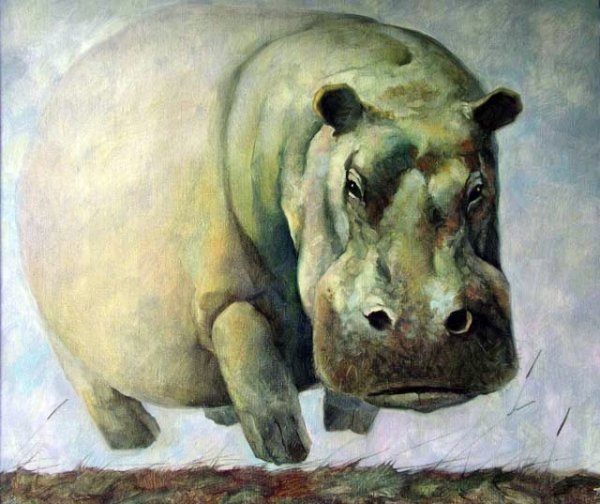 Ватагин картина Бегемоты