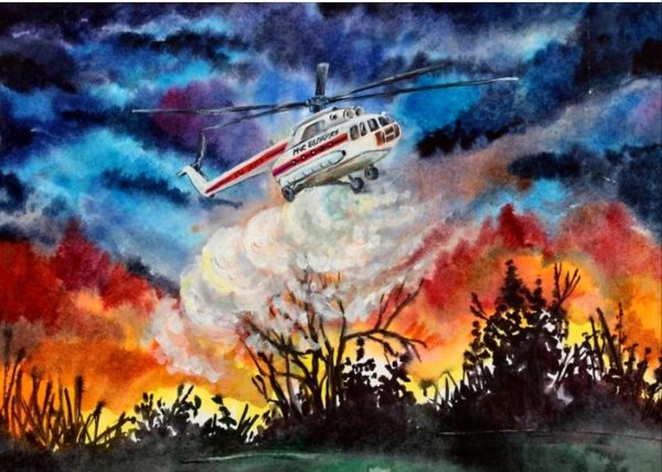 Рисунок МЧС гуашью