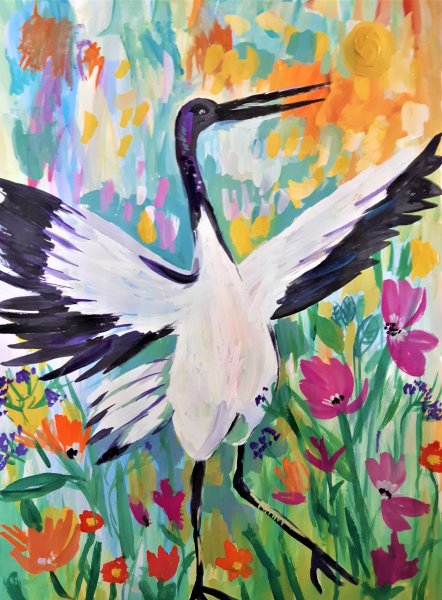 Журавль рисунок