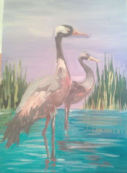 Журавль в красках