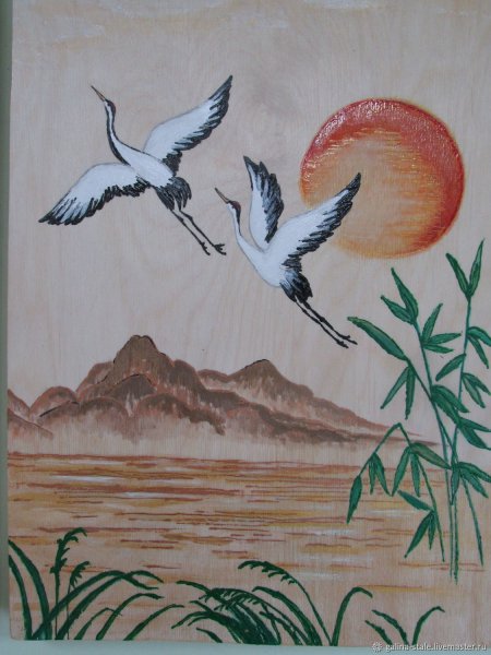 Журавль рисунок