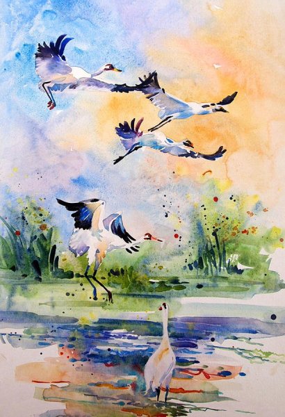 Перелетные птицы живопись