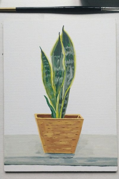 Комнатный цветок гуашью