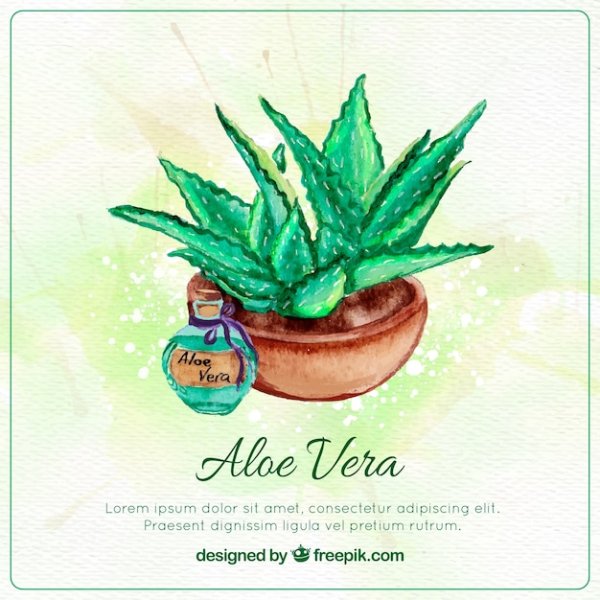 Алоэ акварелью