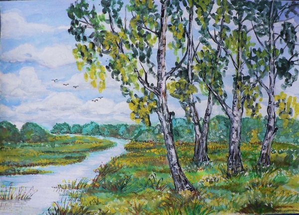 Рисование летний пейзаж